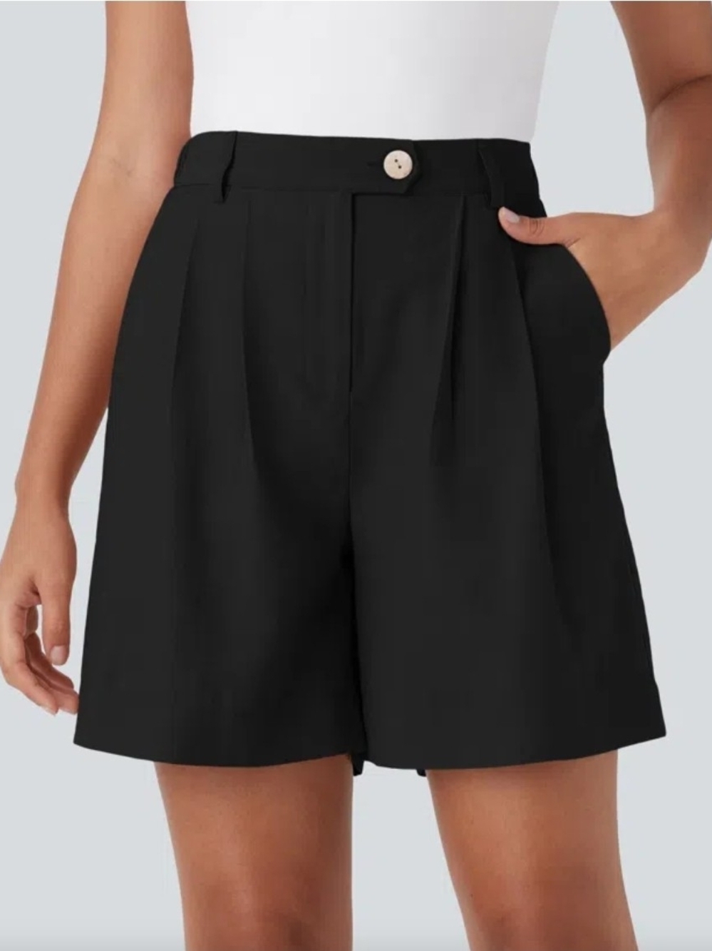 HALARA NWOT High Waisted Casual Baggy Shorts with Pockets XL Pleated (215)